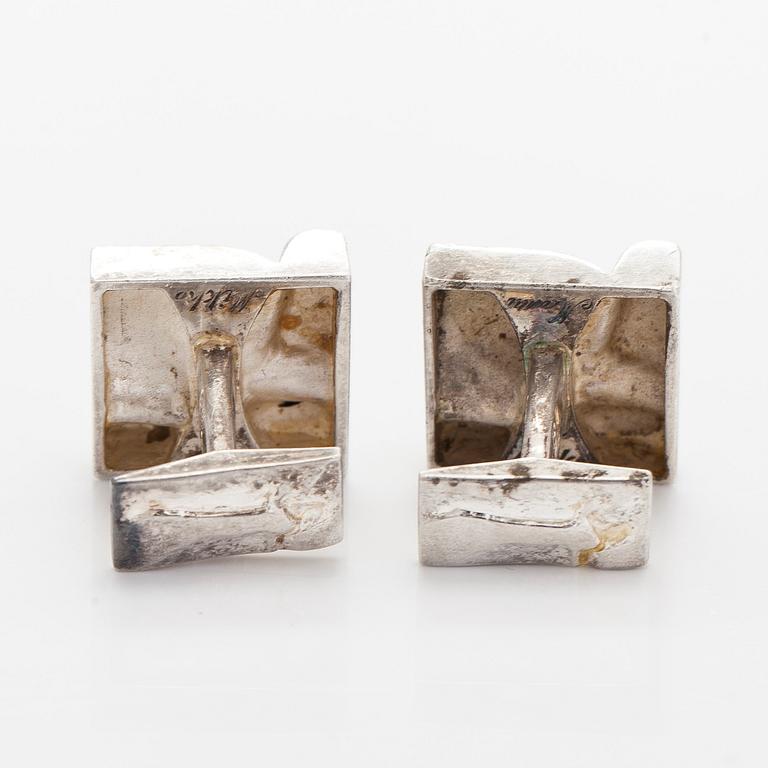 Björn Weckström, cufflinks, "Scenery on Luna", silver, Lapponia 1983.