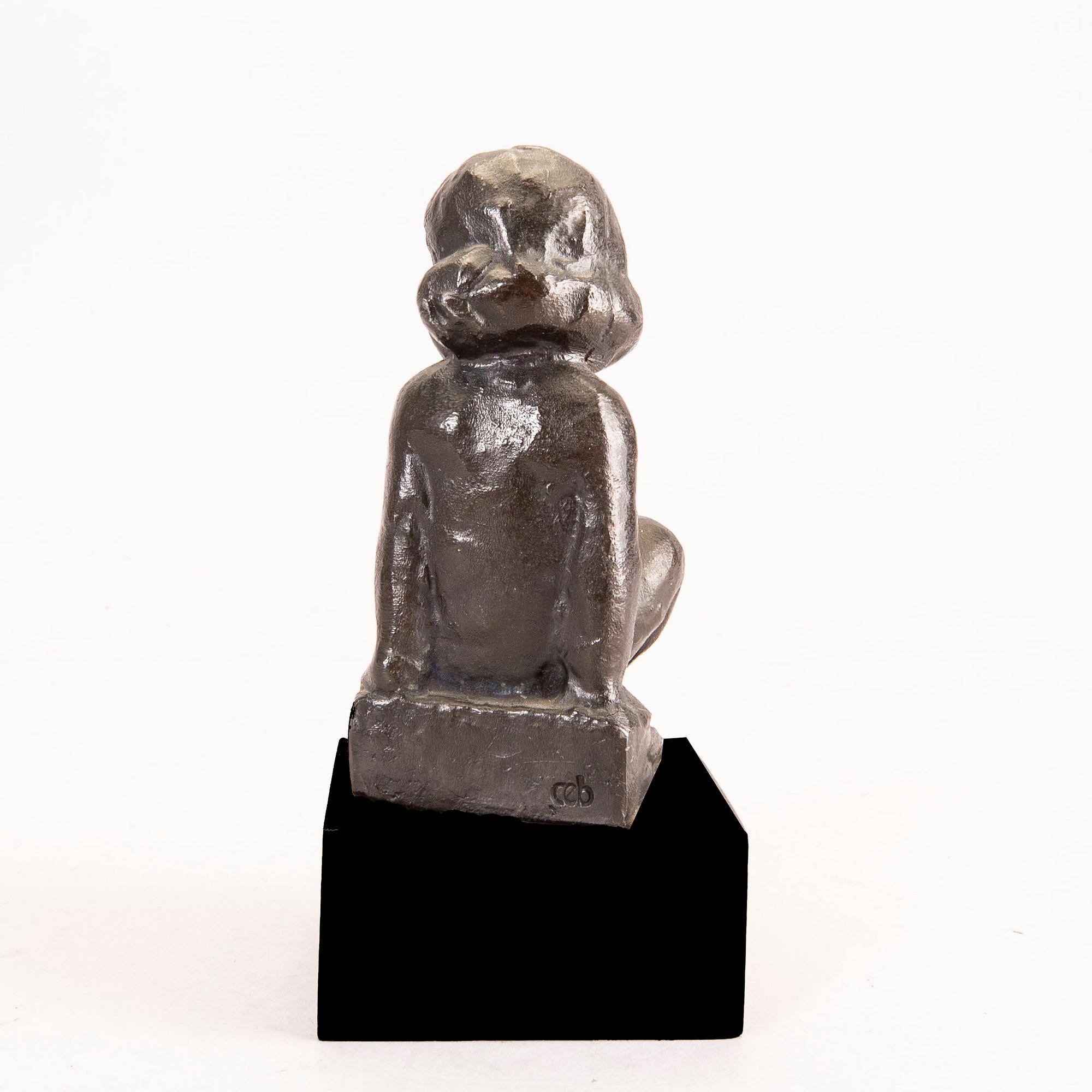 Carl Einar Borgström, skulptur, patinerad brons, stämpelsignerad.