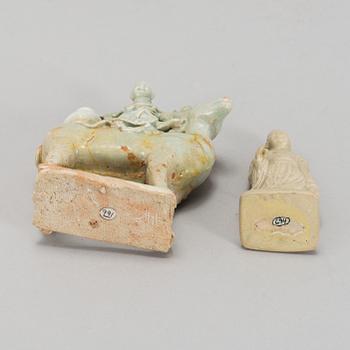 Two ceramic figurines, South East Asia, Sawankhalok, 15th/16th Century.