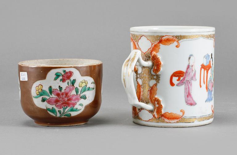 MUGG samt KOPP, porslin, Kina, 1700-tal.