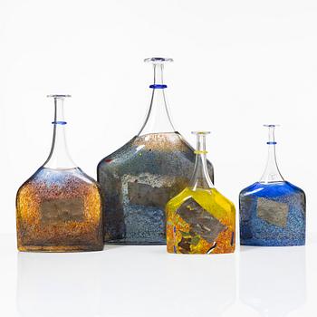 Bertil Vallien, four 'Satellite' vases, Kosta Boda, Sweden.
