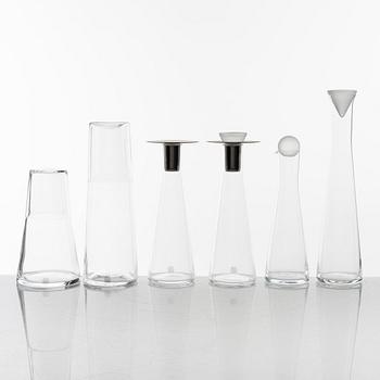 Ingegerd Råman, a group of six glass service parts, Skruf, Sweden.