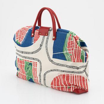 Firma Svenskt Tenn, a 'Manhattan' fabric and leather bag.