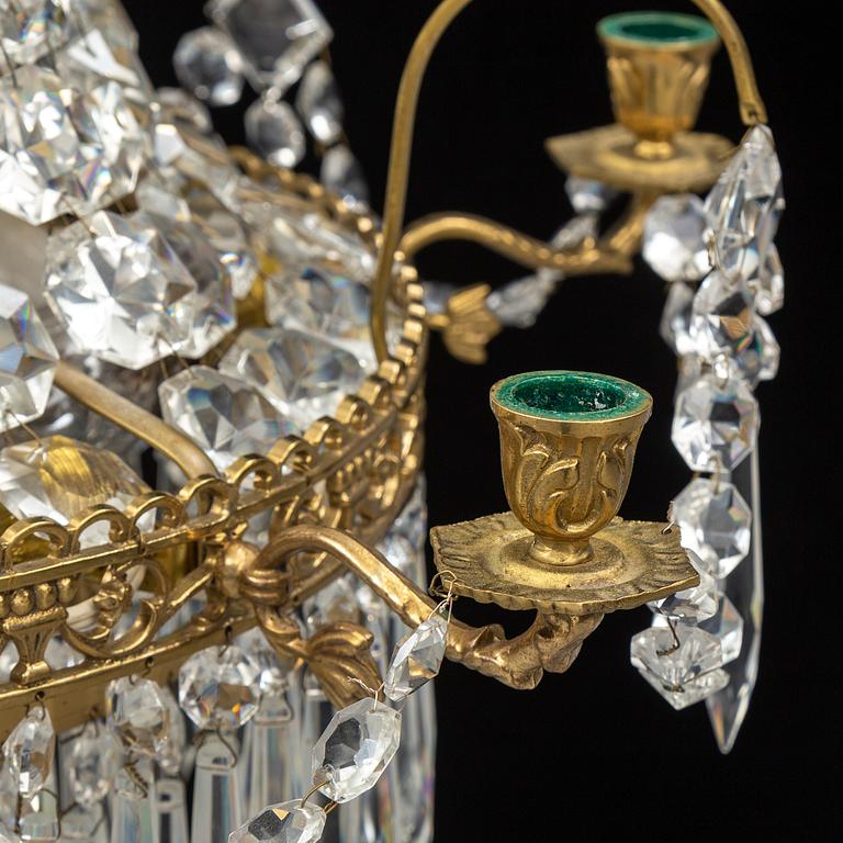 A Gustavian style chandelier, second half of the 20th Century.