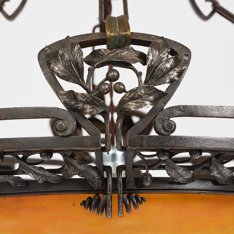 Daum Frères, taklampa, Art Nouveau, Nancy, Frankrike, 1910-tal.