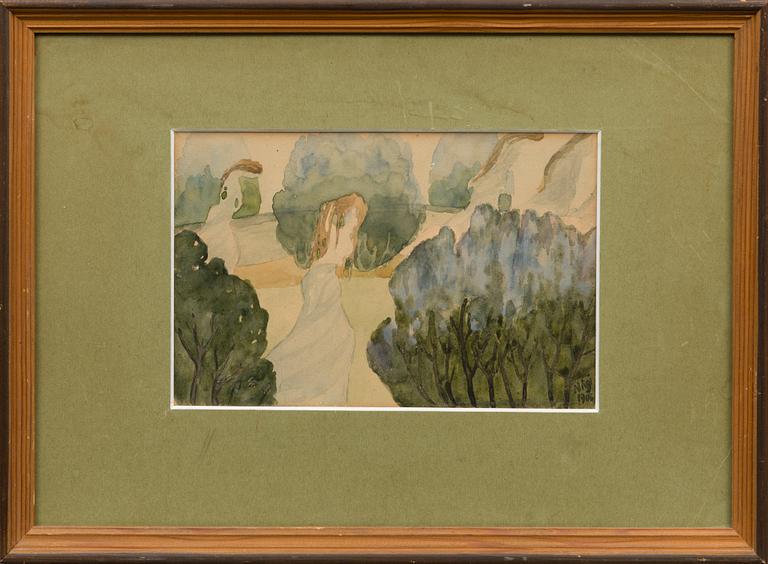 KONRAD MÄGI, akvarell, signerad och daterad 1906.