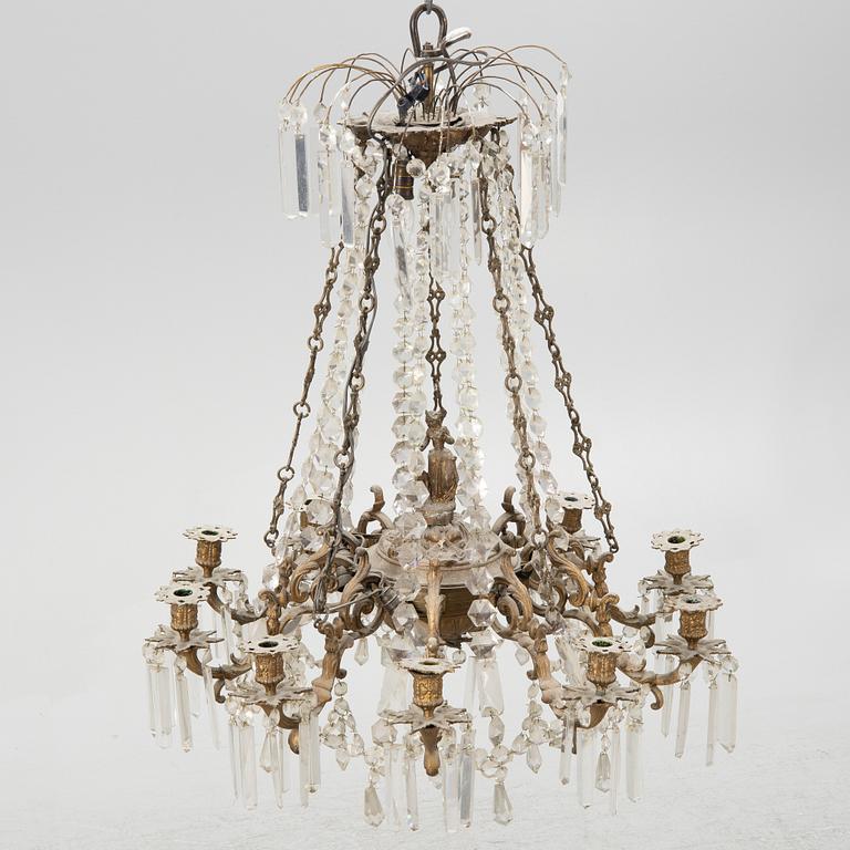 A chandelier, late 19th century.