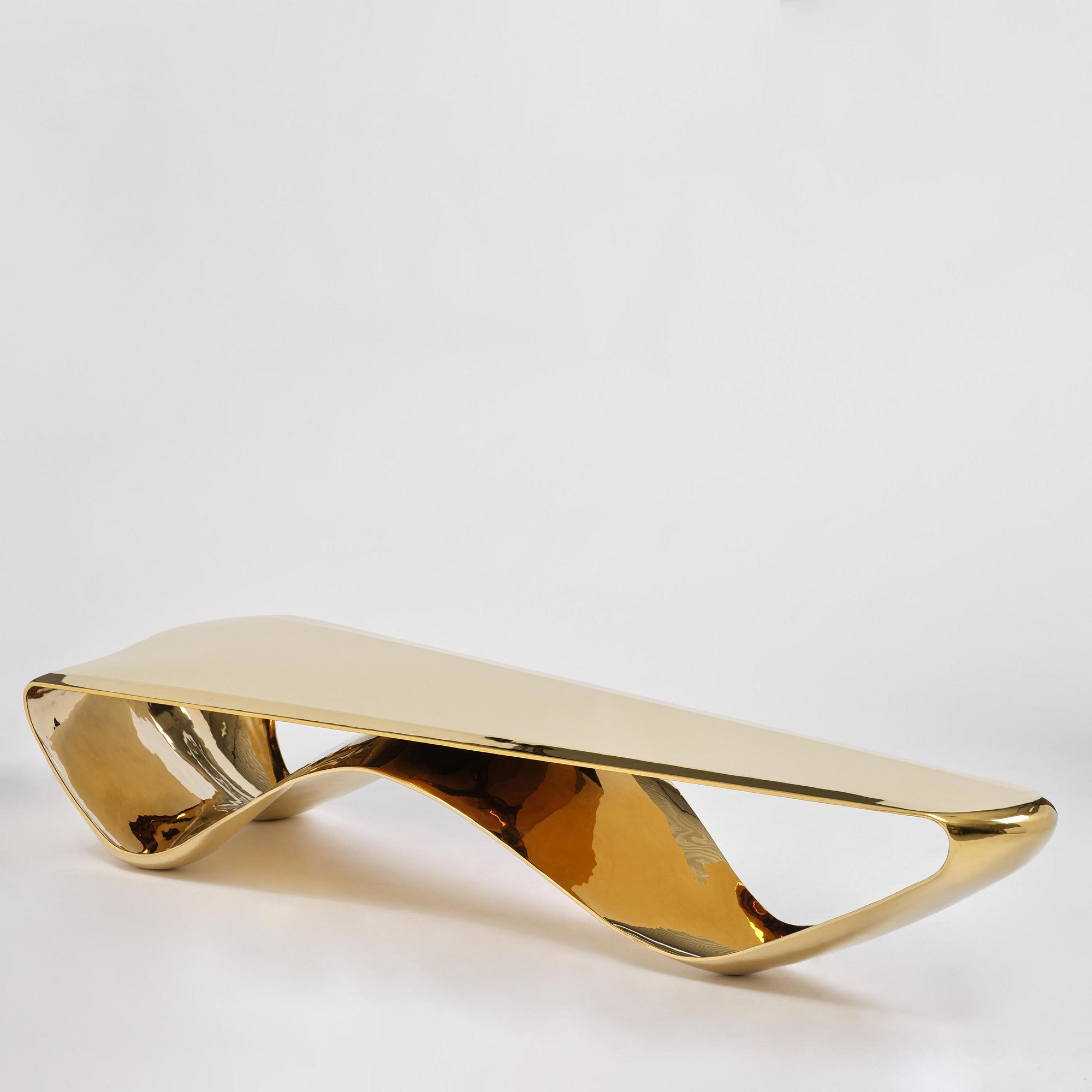 Johan Jonsson, soffbord/skulptur, "Luscious P1 Series" (Golden Table Edition), prototyp 1/2, 2010-2012.