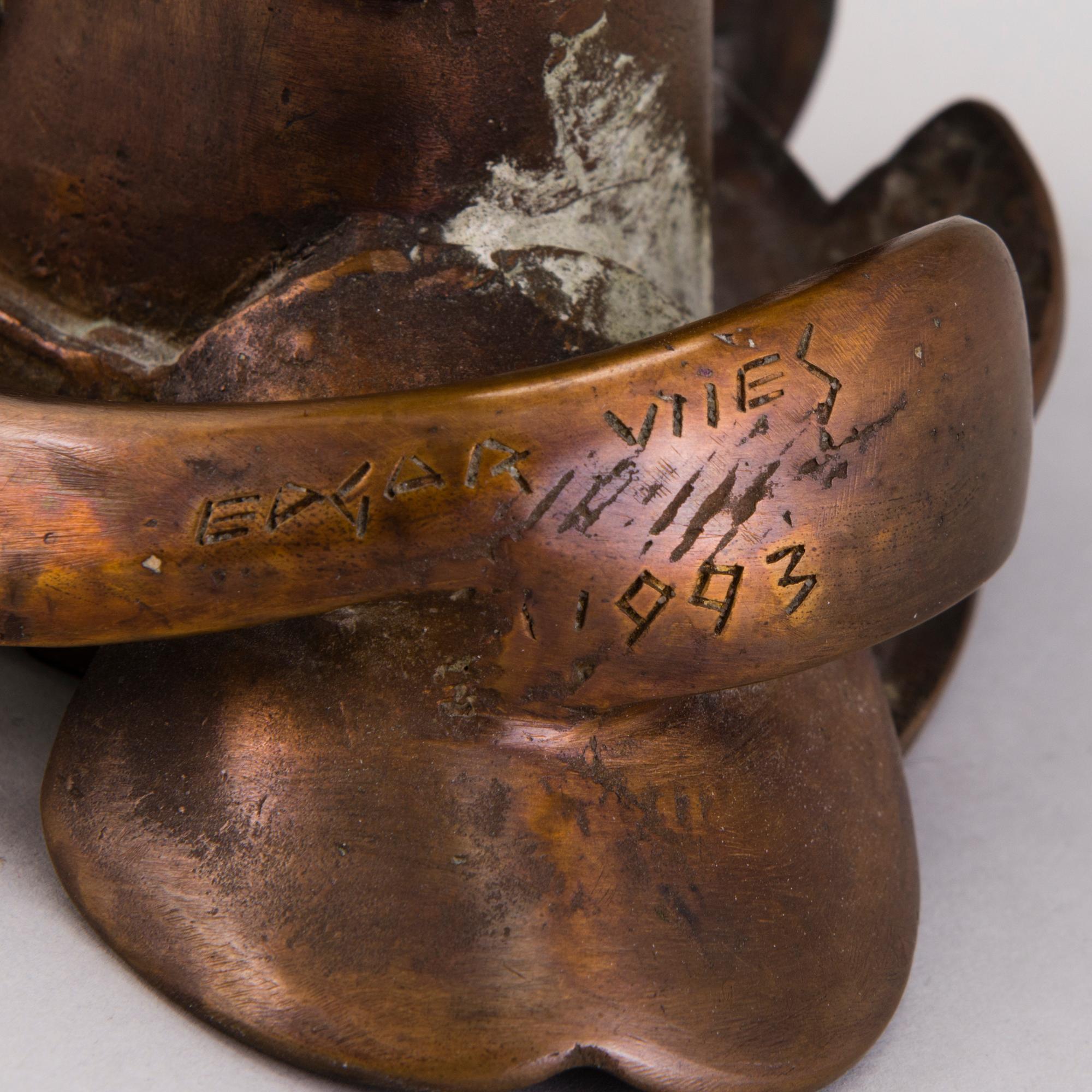 EDGAR VIIES, a bronze sculpture, signed and dated 1993.