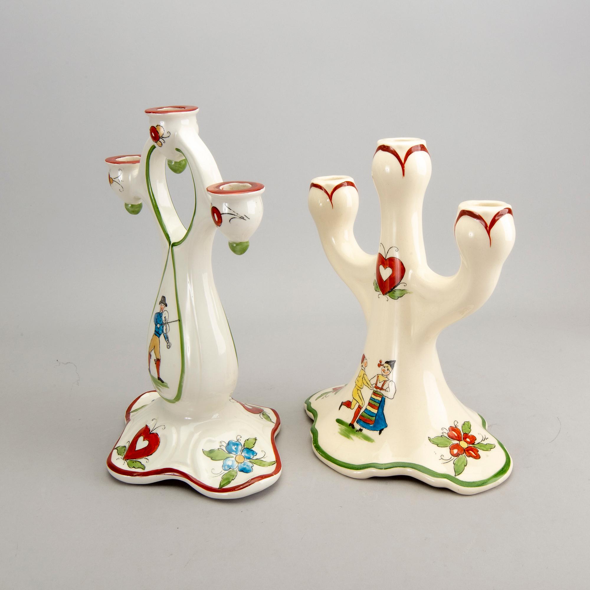 A set of two Rörstrand "Daldansen" candelabras.