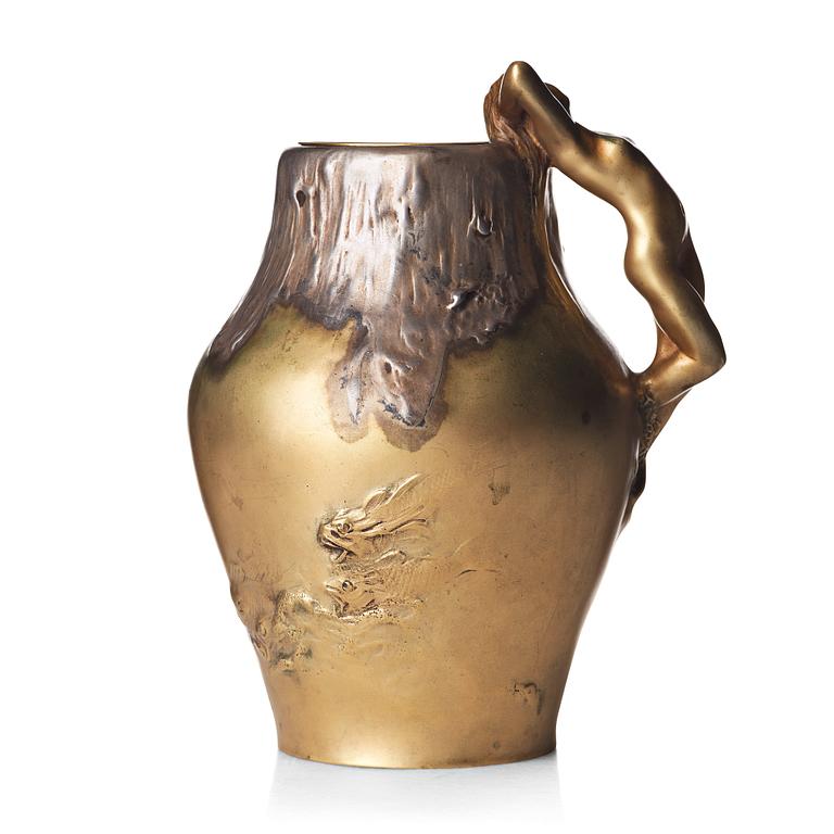 Auguste Ledru, a gilt-bronze vase "Rèverie", Susse Frères, Paris ca 1900.