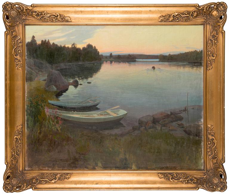 Väinö Hämäläinen, Järvimaisema iltahämärässä.