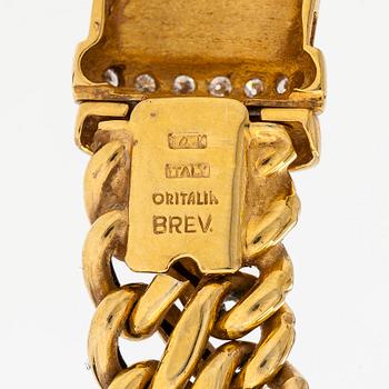 Collier, 14K guld med diamanter totalt ca 0,38 ct. Italien.