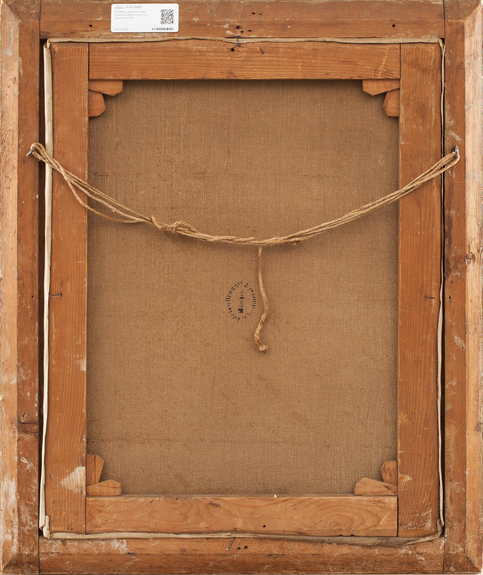 ISABELLA BOKLUND, signerad München och daterad 1878.