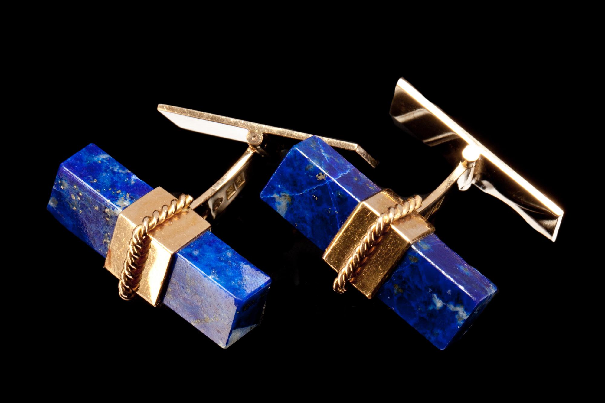 MANSCHETTKNAPPAR, ett par, 18k, Lapis Lazuli, vikt ca 11.7g.