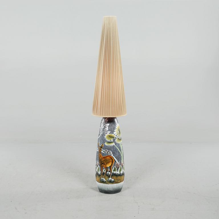 GOLVLAMPA, glaserad stengods, Alingsås Keramik, signerad Anita, 1900-talets andra hälft.