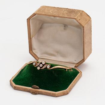 Rannekoru, 14K kultaa, vanhahiottuja timantteja n. 1.45 ct yht. Pietari, vuosisadan vaihde 1800/1900.