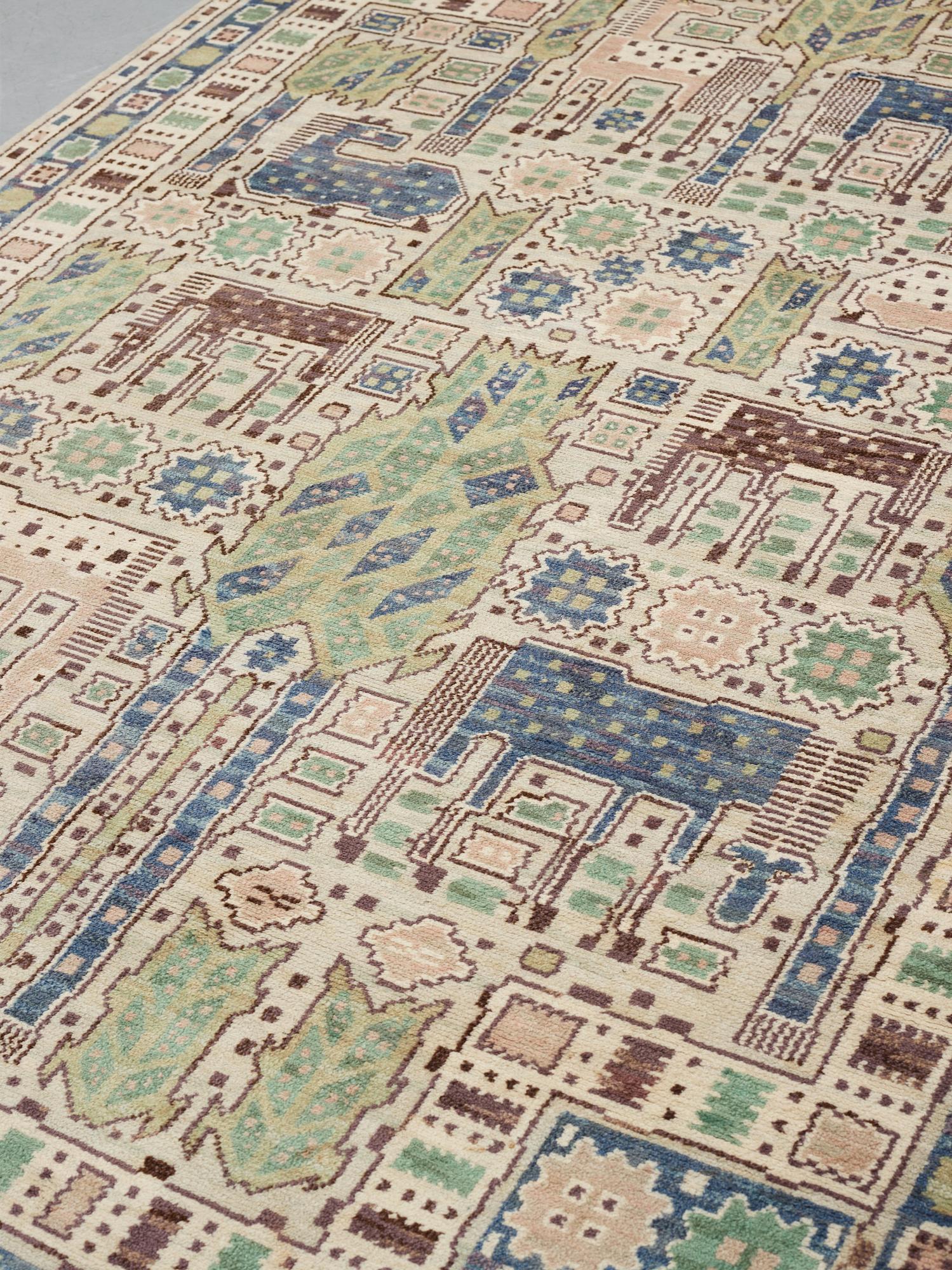 Märta Måås-Fjetterström, A carpet, "Hästhagen", knotted pile, ca 346 x 218,5-220 cm, signed AB MMF.