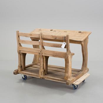 SKOLBÄNK, allmoge, sent 1800-tal.