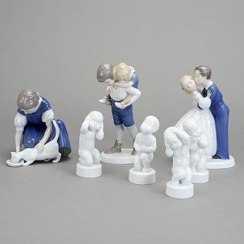 FIGURINER, 7 st, porslin, Bing & Gröndahl.