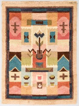 Elsa Kallio, A Finnish long pile rug. Circa 160x115 cm.