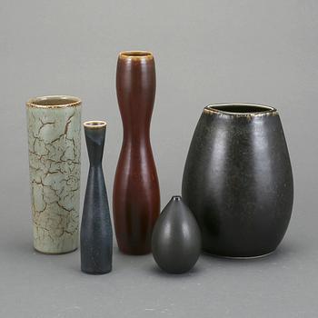 VASER, 5 delar, stengods, Carl-Harry Stålhane, Rörstrand.