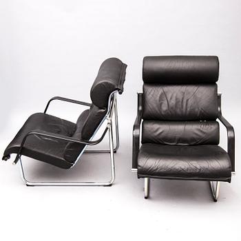 FÅTÖLJER, ett par, "Remmi" Yrjö Kukkapuro, Haimi Oy / Avarte Oy. Formgiven 1969.