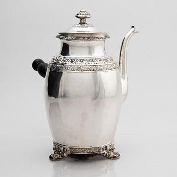 Arvid Öhrn, kaffekanna, silver, Gävle 1844.