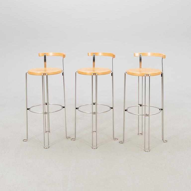 Bar table and bar stools, 6 pcs "Oblado" Blå Station, late 20th century.