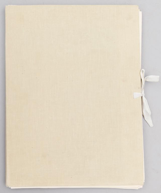 EROTICA, MAPP med blyertsteckningar och litografier, Frankrike, 1900-tal.