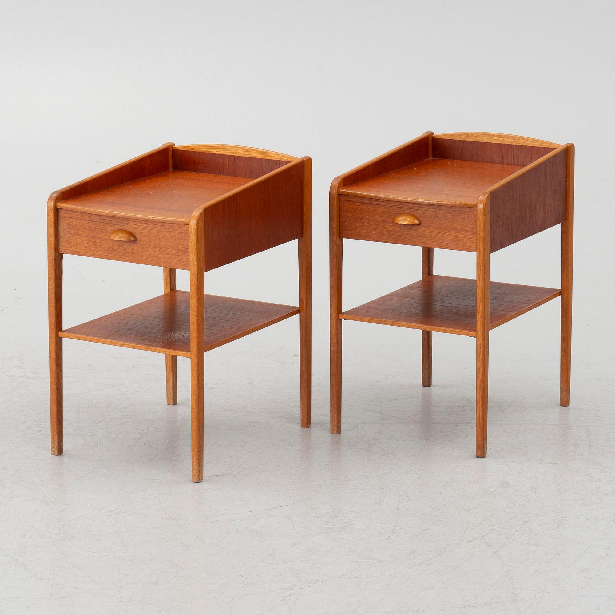 Bedside tables, a pair, second half of the 20th century.