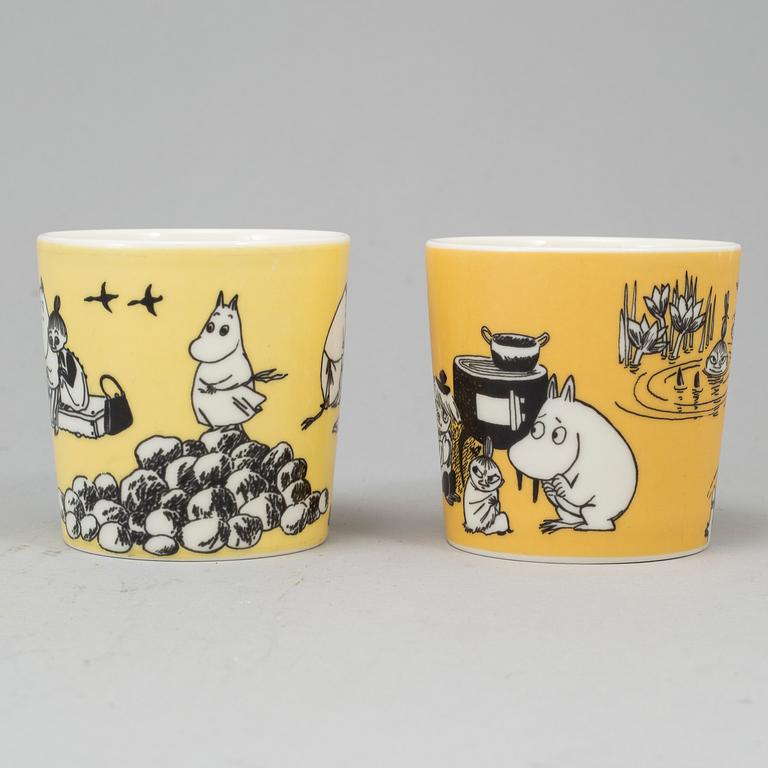 Two Moomin Characters porcelain mugs from Arabia, Finland, 1990-96.