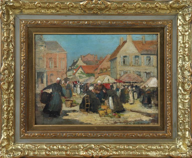 OKÄND KONSTNÄR, olja på pannå, 1800-tal.