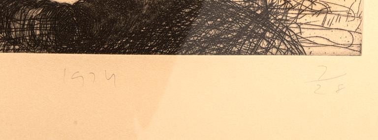 Jim Dine, etsning, signerad och numrerad 7/25.