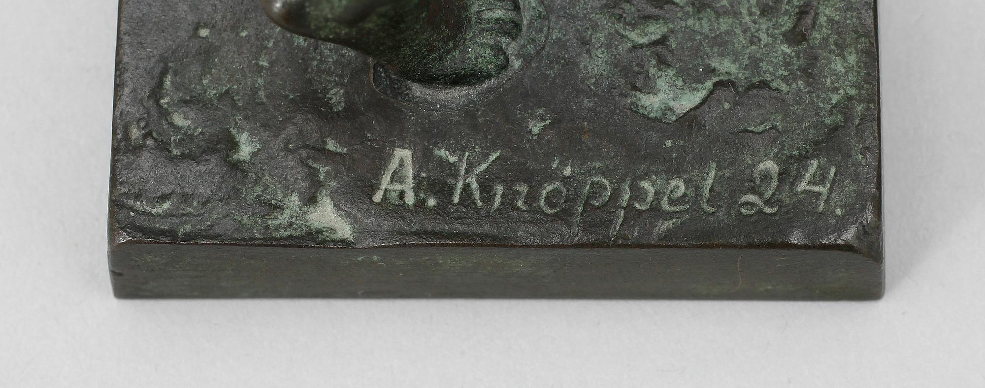 ARVID KNÖPPEL, skulptur, brons, signerad och daterad -24.
