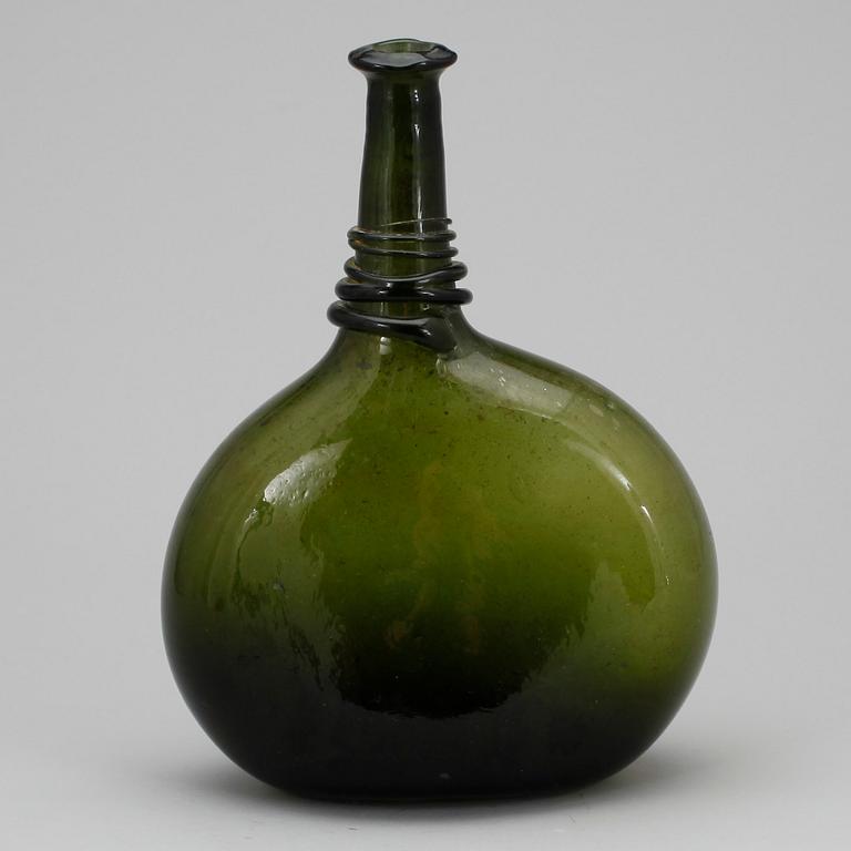 FLASKA, glas, troligen 1700-tal.