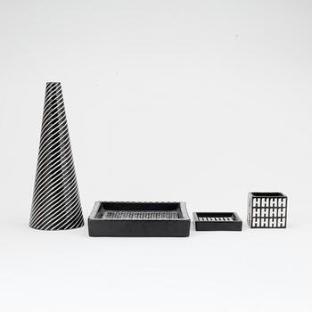 PARTI STENGODS, 4 delar, "Domino", Stig Lindberg, Gustavsberg.