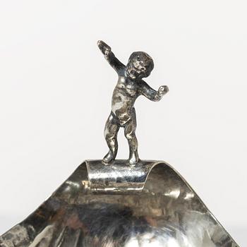 Salt cellars, a pair, silver, Empire style, 20th century.