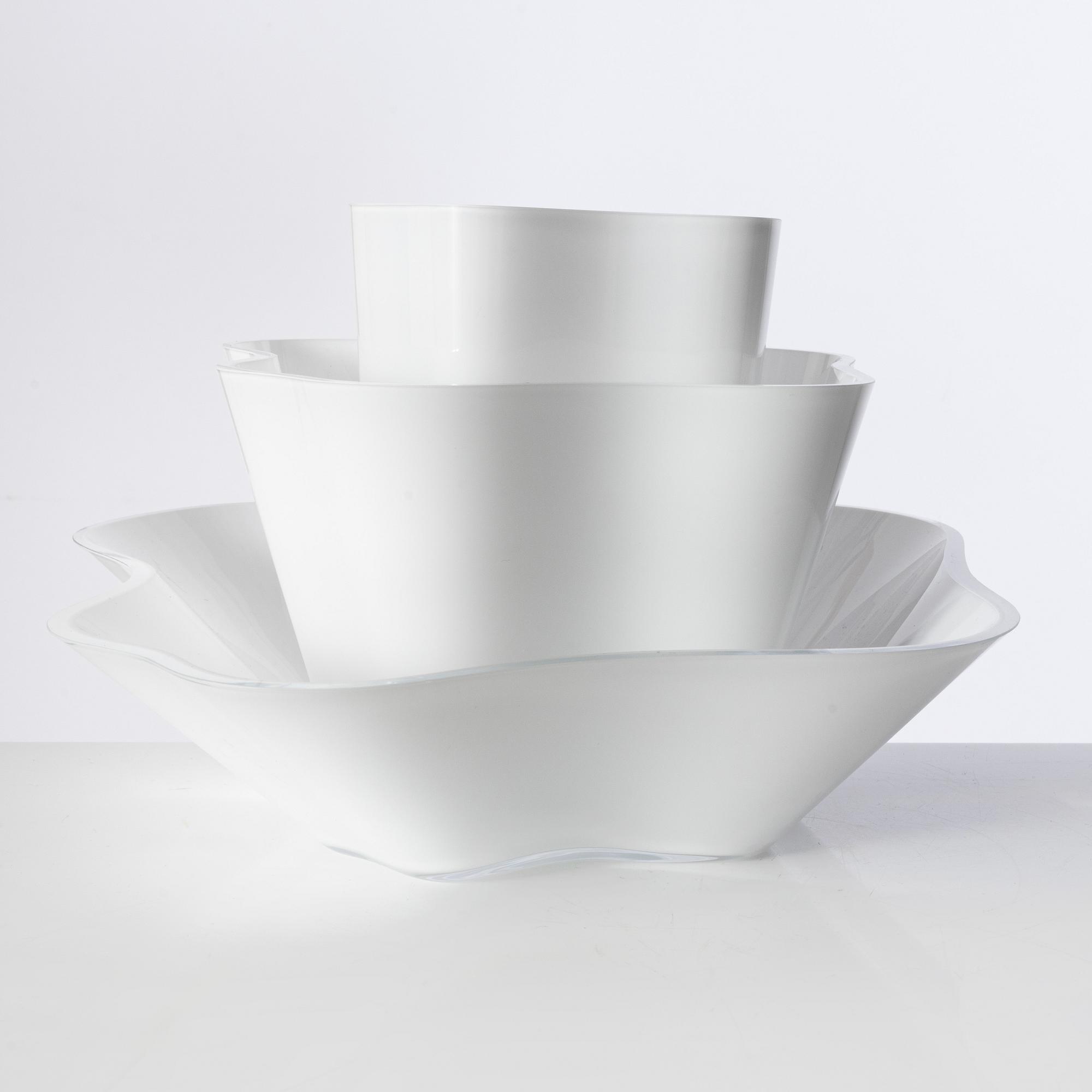 Alvar Aalto, "Aalto-blomman", 3 delar, Iittala, Finland.