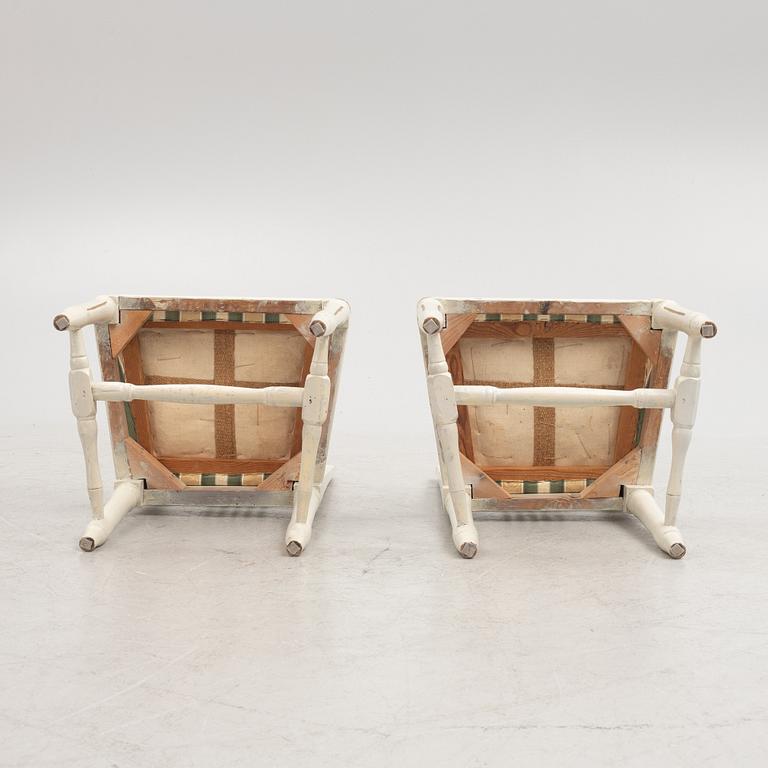 A pair of Gustavian chairs, 19th century.