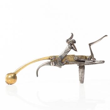 A Northern European flintlock lighter, mid 18th century.