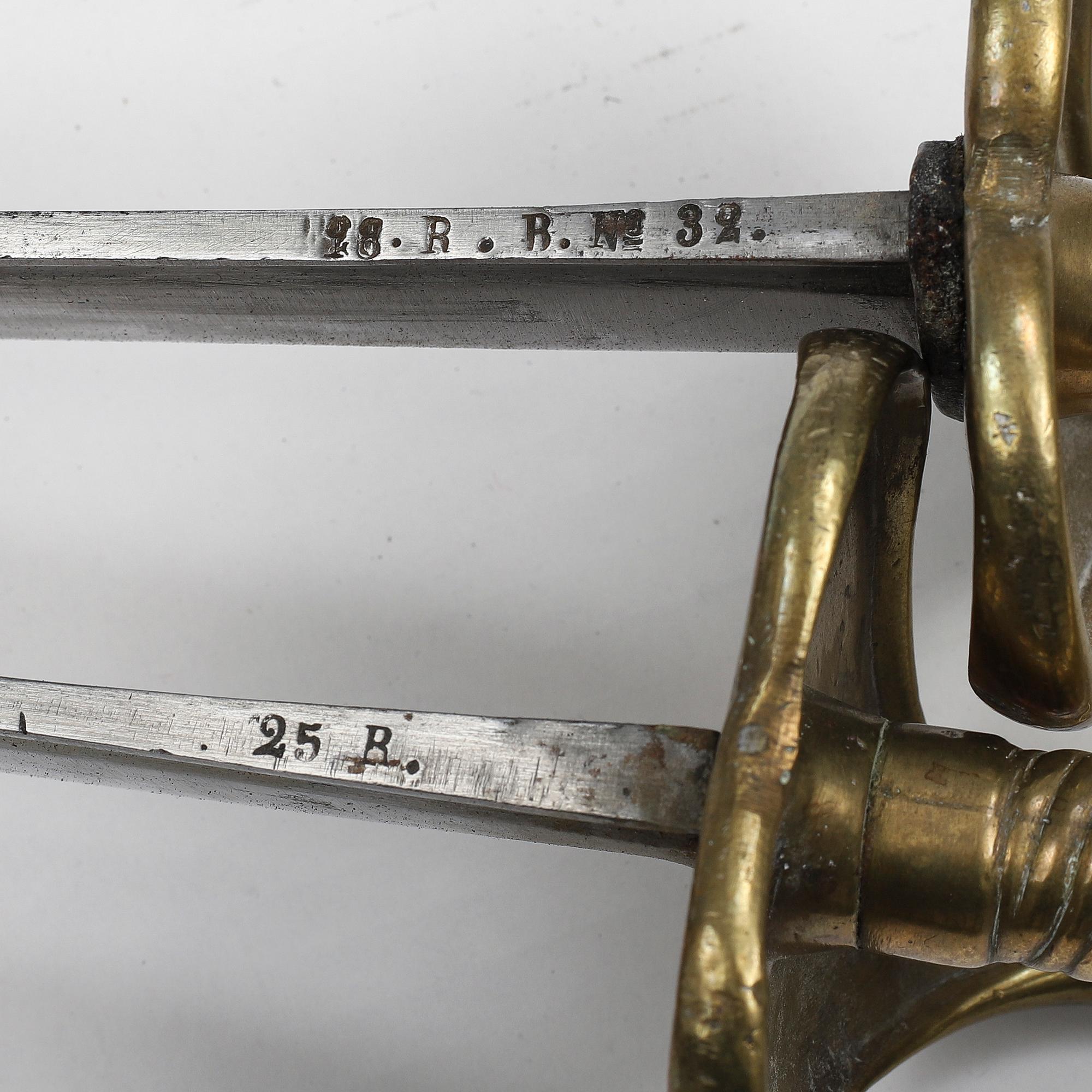 Two Swedish cutlasses 1748-1856 pattern with scabbards.