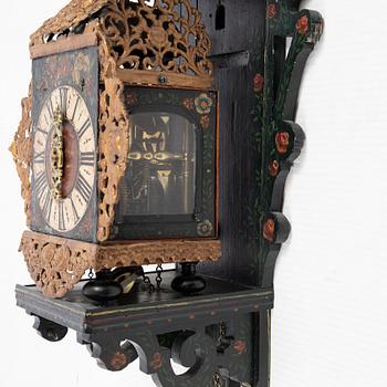 A Friesian wall clock, Holland, first half of the 1800's.