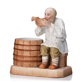 340. A Russian Gardner bisquit porcelain figure of a peasant, Moscow, 19th Century.