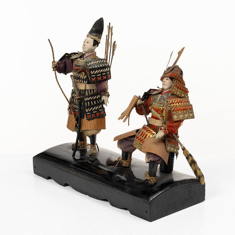 Two Japanese 'Hina' dolls, Showa, 1900s.