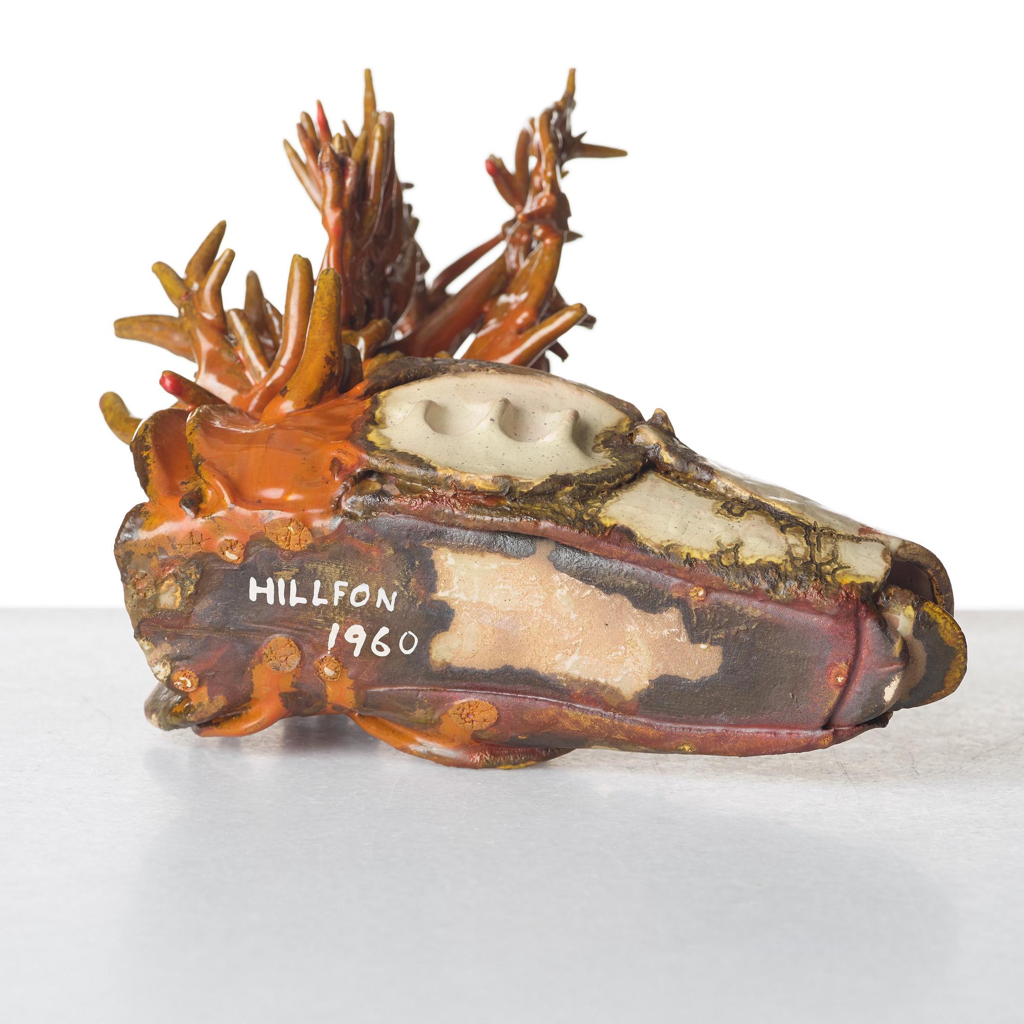 Hertha Hillfon, skulptur, hjorthuvud, keramik, 1960.