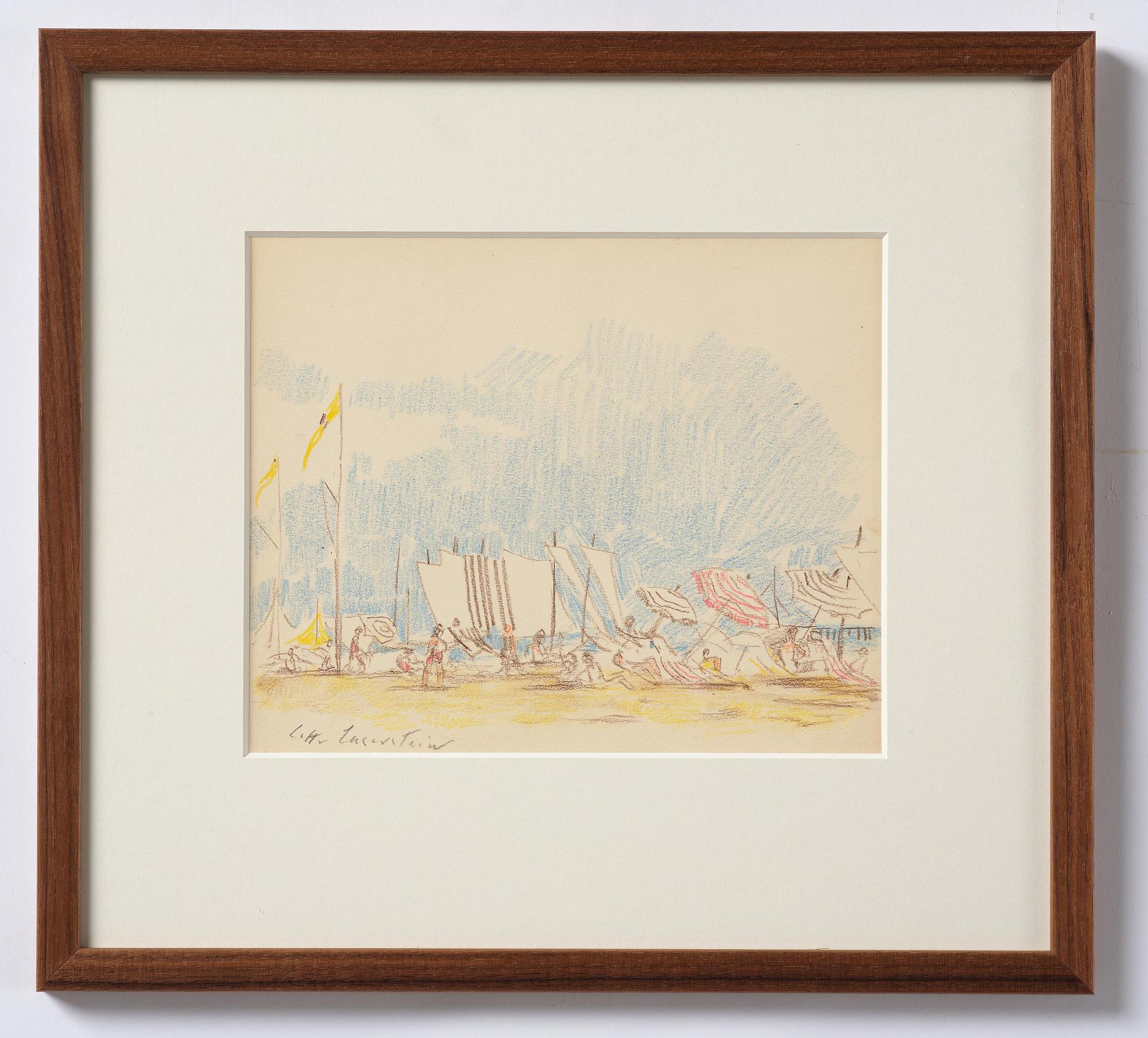 Lotte Laserstein, Beach scene, probably from Forte dei Marmi, Italy.