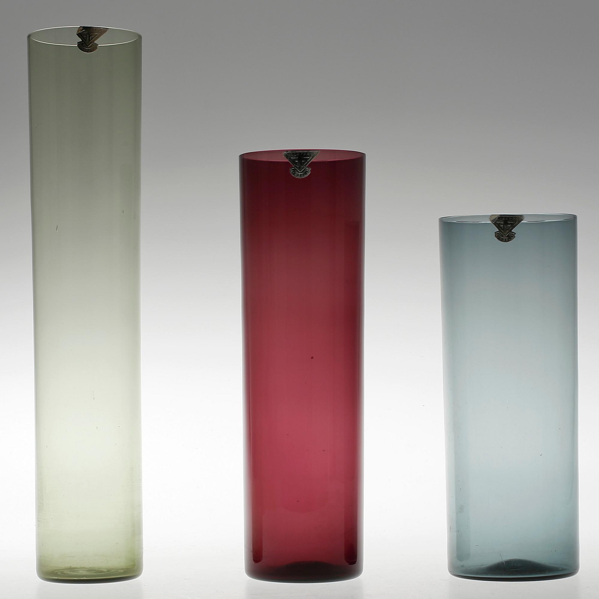 VASER, 3 st, glas. I originalförpackning. Gullaskruf, 1950-60-tal.