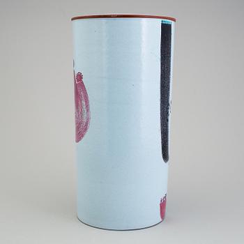 STIG LINDBERG, a faience vase, Gustavsberg 1960s. Signed Stig L.