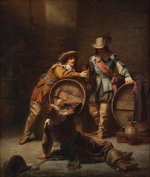 675. Axel Gustav Hertzberg, "Cheers!", scene from a cellar.